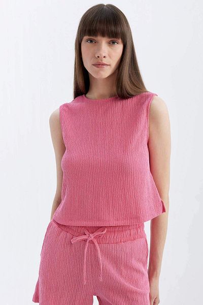 DeFacto Regular Fit Crew Gât Basic Straight Wrap Tank Top D1523ax24sm