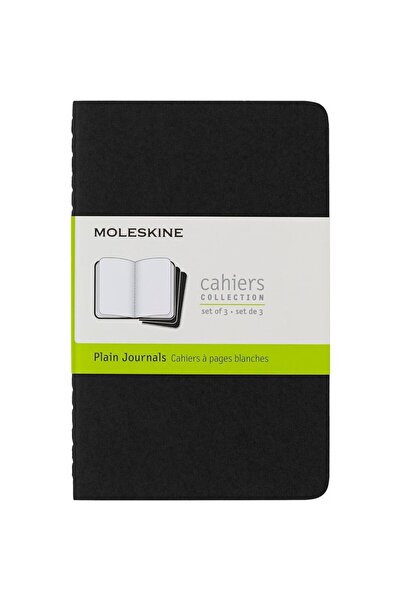 Moleskine Блокнот без ліній Cahier, набір з 3 штук, кишеньковий розмір, чорний
