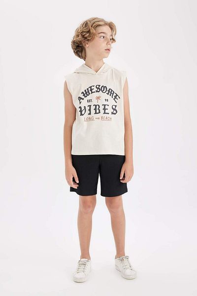 DeFacto Boy's Printed Hooded Tank Top - D0783A824HS