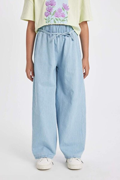 DeFacto Kız Çocuk Wide Leg Geniş Bol Paça Jean Pantolon D3355A824HS