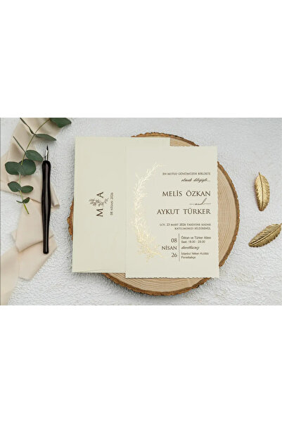 abcofis Düğün Davetiyesi Ekonom Erdem Davetiye 9229 Baskı Dahil