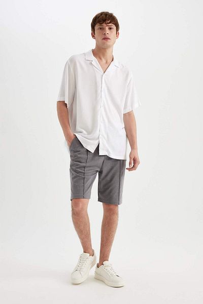 DeFacto Comfortable Cut Combed Bermuda Shorts - D4760AX24HS