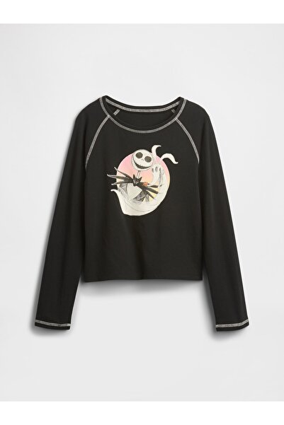 GAP Kız Çocuk Siyah × Disney The Nightmare Before Christmas Raglan T-Shirt