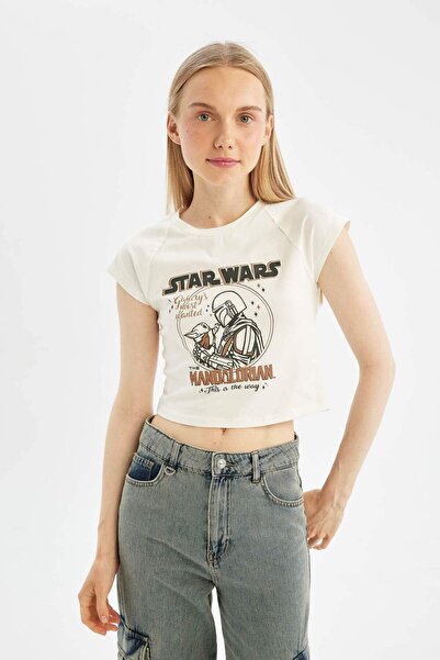 DeFacto Star Wars Mandalorian Oversize T-shirt με λαιμόκοψη με κοντό μανίκι - D1315ax24sm