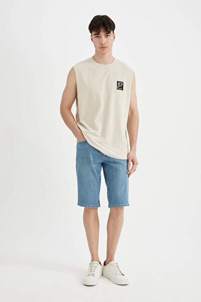 DeFacto Boxy Fit Back Printed Crew Neck Undershirt C5050Ax24Hs