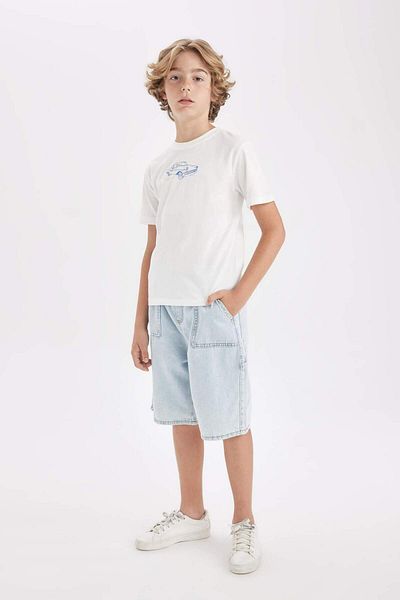 DeFacto Boys' Printed Short Sleeve T-Shirt - Crew Neck D2240A824HS
