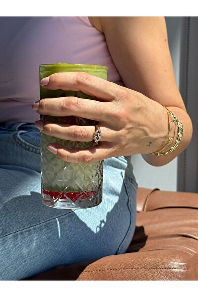 MODA 14k 7-8 No Uyumlu Ayarlanabilir Taşlı Çelik Yüzük