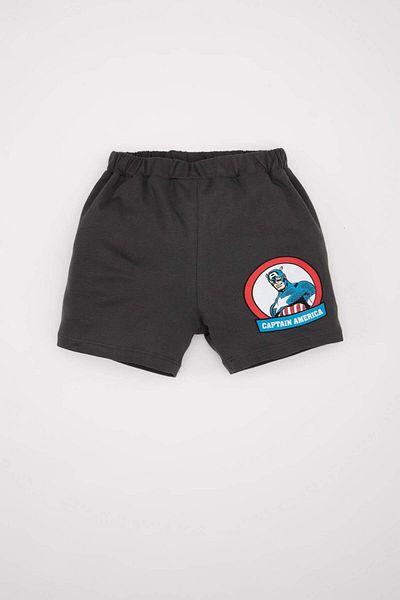 DeFacto Baby Boy 2-Piece Set Marvel Comics Combed Cotton Short Sleeve T-Shirt Top Elastic Waist Short Shorts Bottom C7854A52