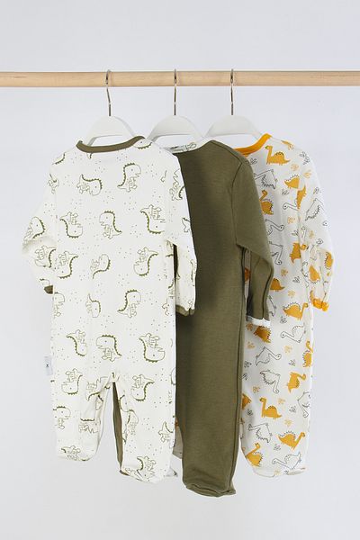 Mini Cotton 100% Cotton 3-Piece Printed Baby Romper with Booties and Snap Fasteners