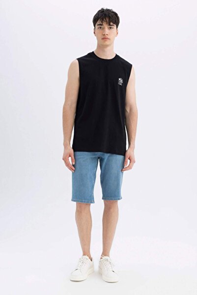 DeFacto %100 Pamuk Regular Fit Baskılı Bisiklet Yaka Atlet C5041AX24HS