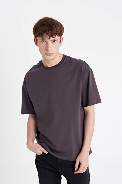 DeFacto Boxy Fit Crew Neck Basic Plain Tričko s krátkým rukávem D5071ax24hs