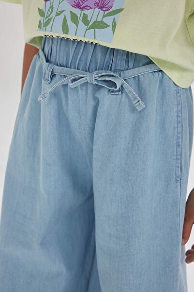 DeFacto Kız Çocuk Wide Leg Geniş Bol Paça Jean Pantolon D3355A824HS
