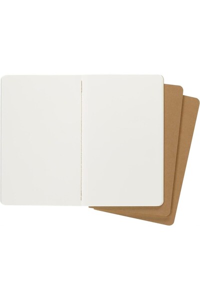 Moleskine Unlined Cahier Notepad Set of 3 L Size Kraft Brown