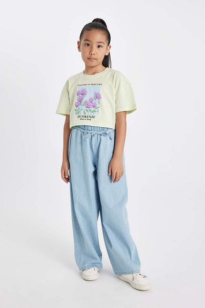 DeFacto Pantaloni de jeans cu picioare late pentru fete D3355A824HS