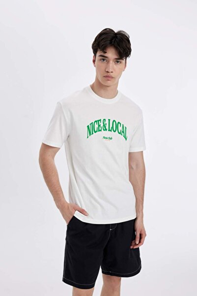 DeFacto Regular Fit Bisiklet Yaka Baskılı Kısa Kollu Tişört D4765AX24SM