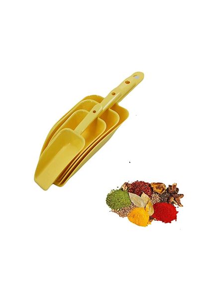 qussine Food Shovel Set Pulses Spice Shovel Set of 4 Colorful