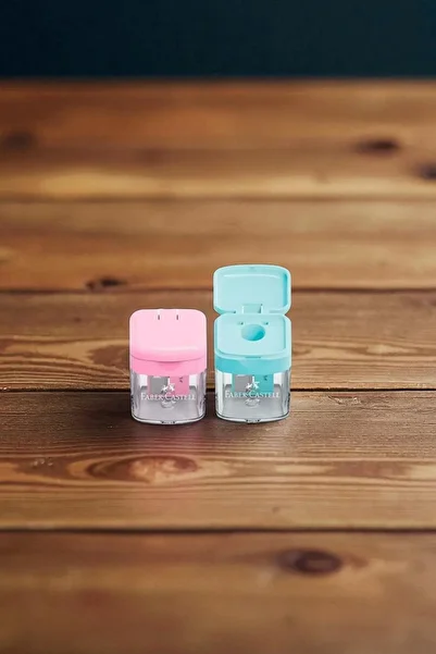Faber Castell Faber-Castell 2 Pieces Single Compartment Mini Box Pencil Sharpener
