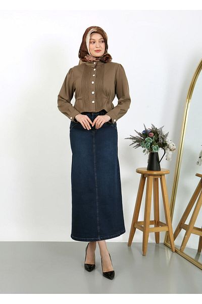 VELLICHOR Pocket Detailed Denim Dark Blue