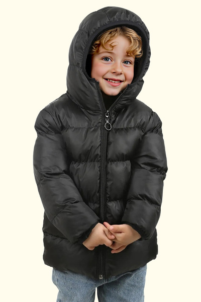 freemen Spor Erkek Spor Çocuk Siyah  Polarlı Kapüşonlu Su Geçirmez Rüzgara Da...