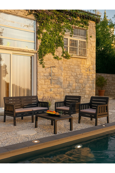 SANDALİE Yakamoz Bahçe Takımı Balkon - Bahçe - Teras Mobilyası / Antrasit