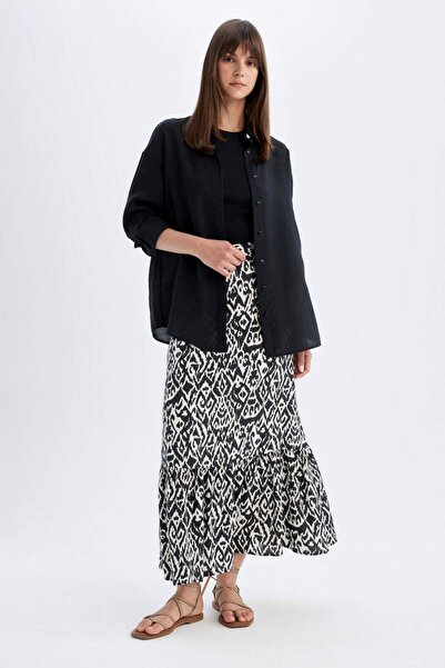 DeFacto Viscose Maxi Skirt - Patterned, D2374AX24SM