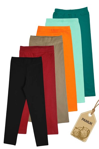 TWOO KİDS Κοριτσίστικο Σετ 6 ίσια Basic Lycra Εποχιακά μακριά κολάν