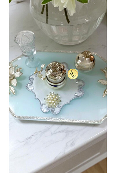 Altın Çeyiz Tekstil Presentation Cover with Cocktail Handkerchiefs, Pearl Sto...