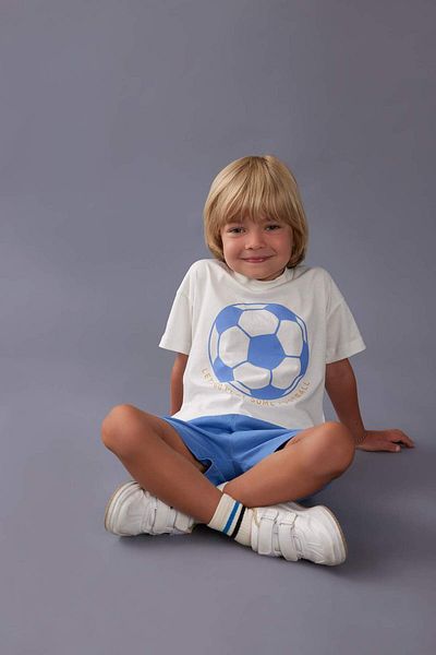 DeFacto Baby Boy 2 Piece Set Crew Neck Printed Short Sleeve T-Shirt Shorts D1503A524Sm
