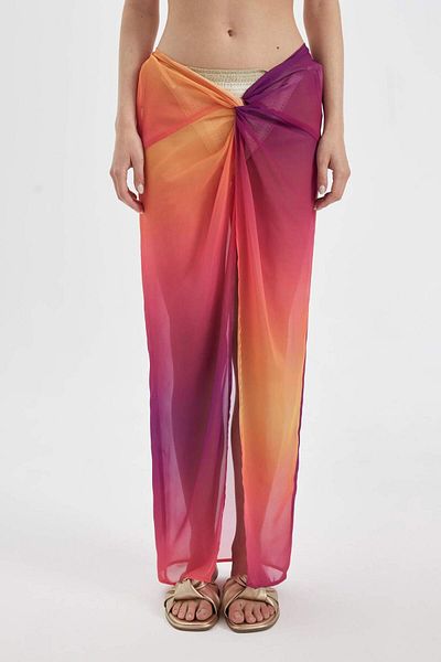 DeFacto Regular Fit Chiffon Color Beach Skirt-Fall in Love A9234Ax24Sm