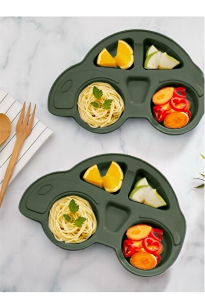 Bayev Car Model Food Plate - Green Baby and Child Divided Dinner Plate