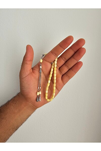 Zivazer Store Doğal damla kehribar 33'lük kapsül kesim beyaz kraliçe 7x5 925 ...