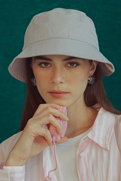 Nordbron Unisex Gri %100 Pamuk İç Astar Detaylı Bucket Şapka Dikişli Bez Etik...