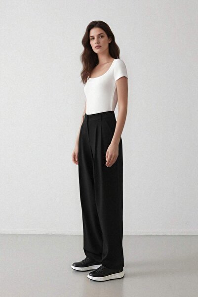 DeFacto Wide Leg Geniş Bol Paça Cepli Pensli Basic Düz Klasik Dokuma Palazzo Pantolon C6375AX24HS