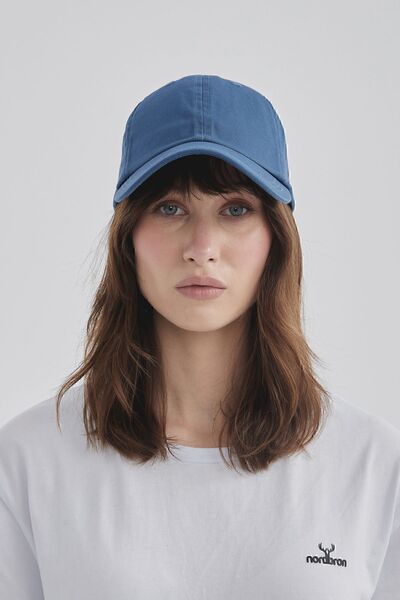 Nordbron Unisex Yıldız Mavisi %100 Pamuk Düz Model Hava Alan Kumaş Kep Şapka Ter Bantlı Konforlu Hagen