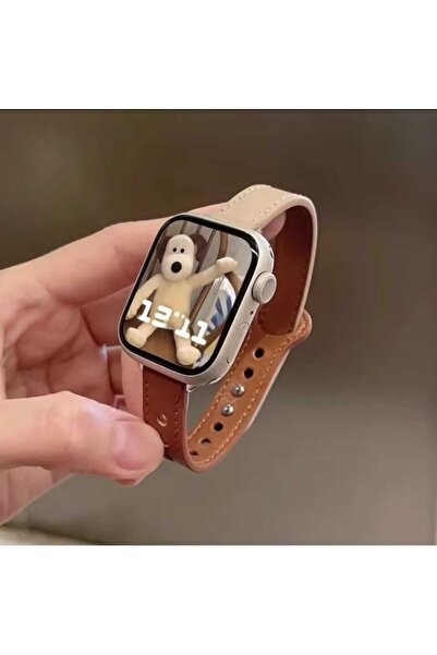 GREGOSS Apple Watch 42/44/45/46/49 Ultra MM (Seri 10-46 MM) Uyumlu İnce Deri ...