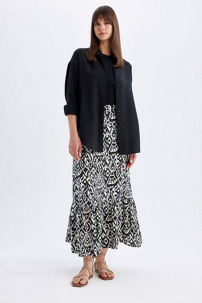 DeFacto Viscose Maxi Skirt - Patterned, D2374AX24SM