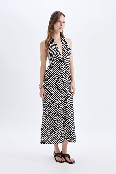 DeFacto Regular Fit Striped Cotton Pareo-Fall in Love C3160Ax24Sm