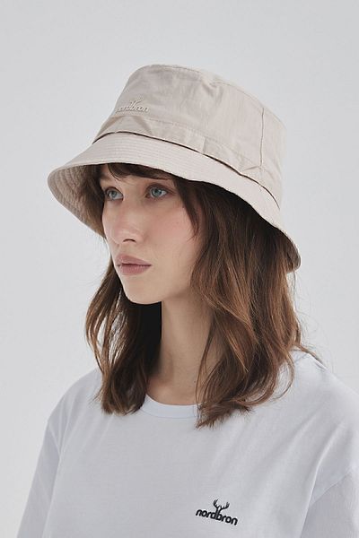 Nordbron Unisex Beige Stylish Band Detailed Sports Bucket Hat Soft Cotton Inner Lining Sweatband Bucket Trend