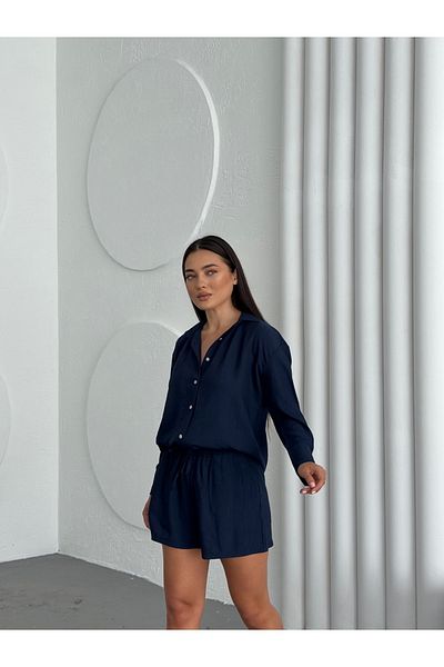 Bubble Women's Oversize Top Shirt Elastic Waist Tie-Up Bottom Shorts Two-Piece Set