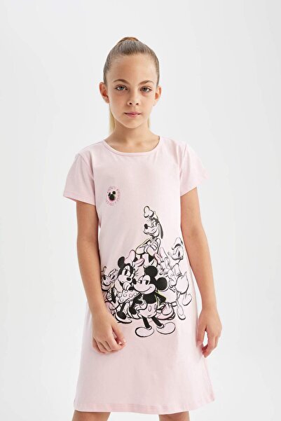 DeFacto Kız Çocuk Disney Mickey Mouse &Friends Kısa Kollu Elbise C8507A824SM