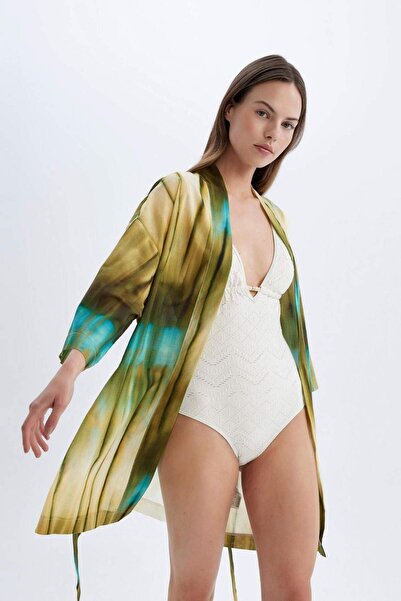 DeFacto Desenli Pamuklu Kimono-Fall in Love D0453AX24SM