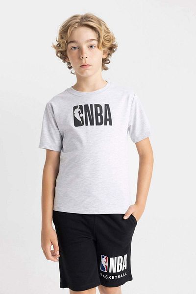 DeFacto Boys' NBA Wordmark Short Sleeve Crew Neck T-Shirt - C4258A824HS