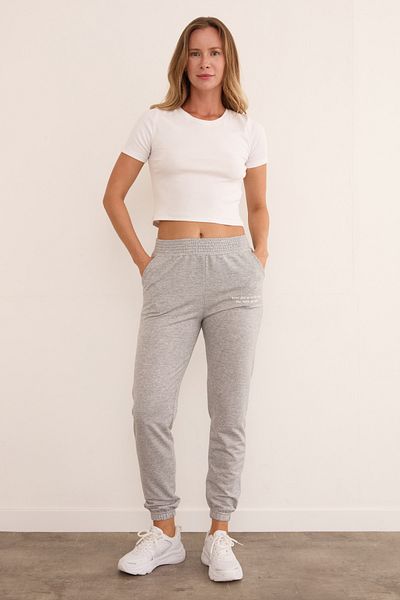 Fulla Moda Text Printed Jogger Sweatpants - Elastic Waist