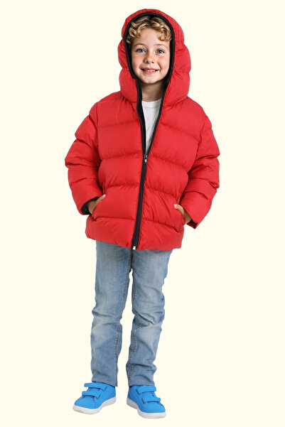 freemen Spor Erkek Spor Çocuk Kırmızı  Polarlı Kapüşonlu Su Geçirmez Rüzgara ...