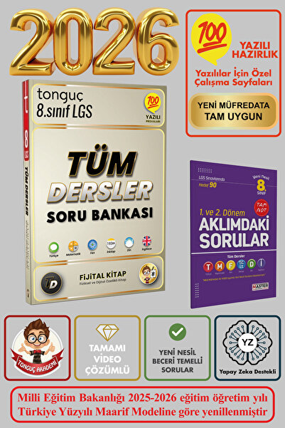 Tonguç Yayınları Tonguç 8.Sınıf 1. ve 2. Dönem Tüm Dersler Soru Bankası Fijit...