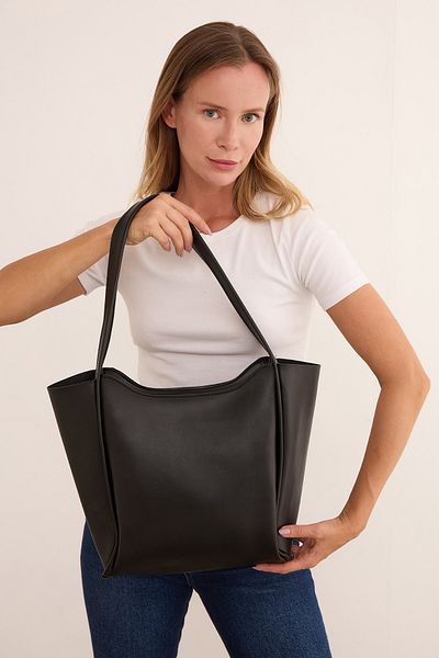 Fulla Moda Faux Leather Zippered Shoulder Bag