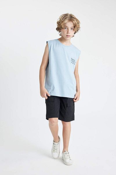 DeFacto Boy's Printed Crew Neck Tank Top - D2422A824HS