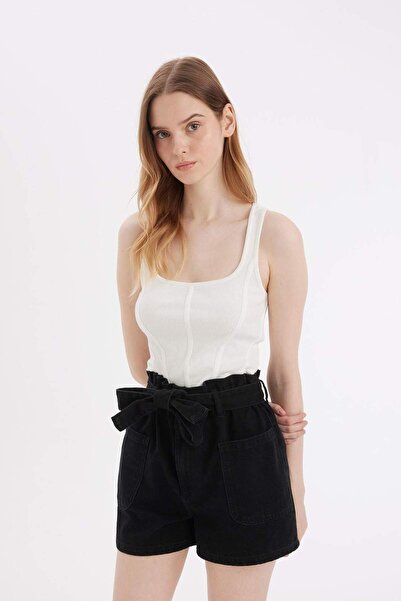 DeFacto Paperbag Yüksek Bel Jean Şort C2450AX24HS
