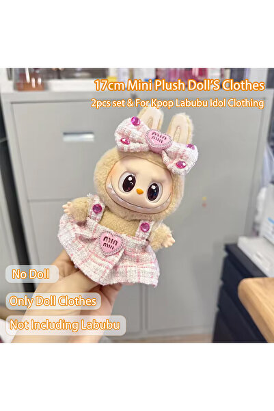 Choice طقم مكون من قطعتين وردية اللون، ملابس وإكسسوارات دمية قطيفة صغيرة مقاس...