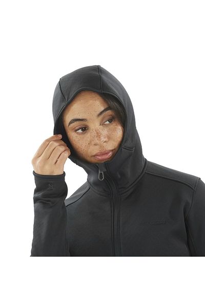 Salomon Sntial Midfleece Fz Hd Women Black Fleece Women Fleece Lc2293600